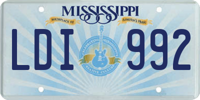 MS license plate LDI992