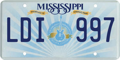 MS license plate LDI997