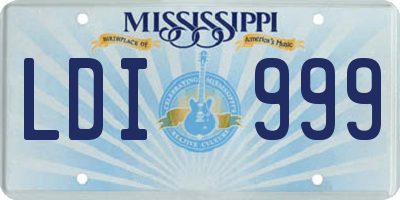 MS license plate LDI999