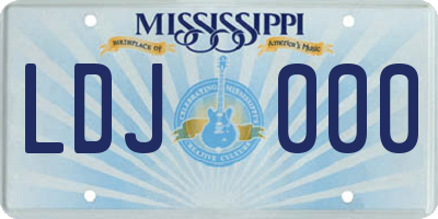 MS license plate LDJ000