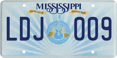 MS license plate LDJ009