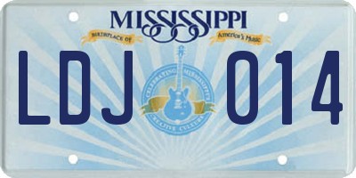MS license plate LDJ014
