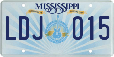 MS license plate LDJ015