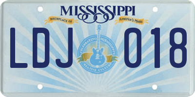 MS license plate LDJ018