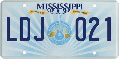 MS license plate LDJ021