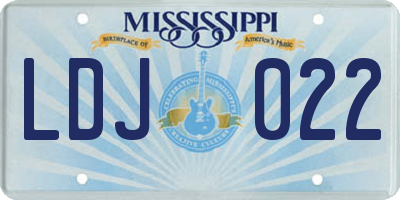 MS license plate LDJ022