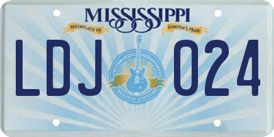 MS license plate LDJ024