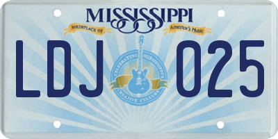 MS license plate LDJ025
