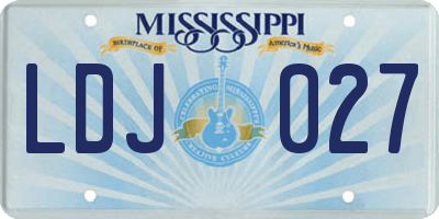 MS license plate LDJ027