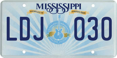 MS license plate LDJ030