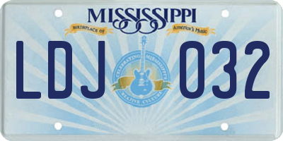 MS license plate LDJ032
