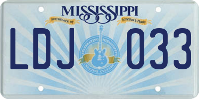 MS license plate LDJ033