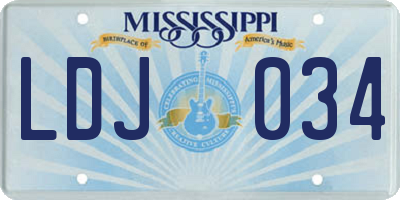 MS license plate LDJ034