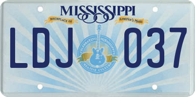 MS license plate LDJ037