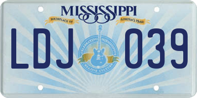 MS license plate LDJ039
