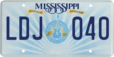 MS license plate LDJ040