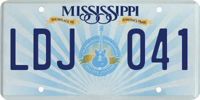 MS license plate LDJ041