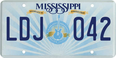 MS license plate LDJ042