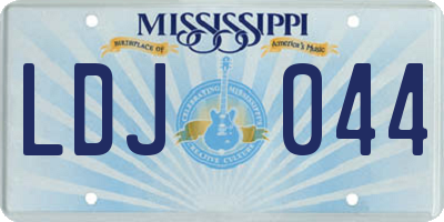 MS license plate LDJ044