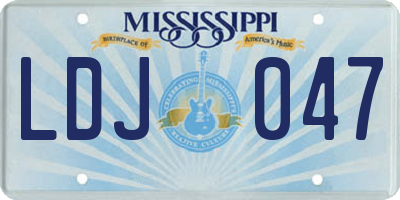MS license plate LDJ047