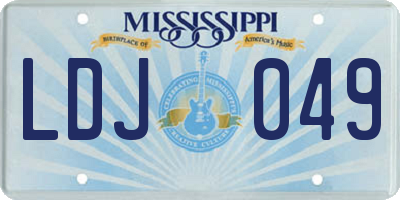 MS license plate LDJ049