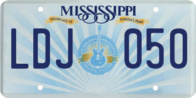 MS license plate LDJ050