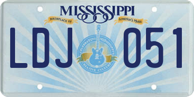 MS license plate LDJ051