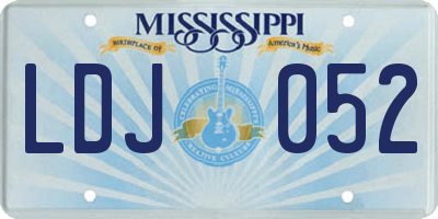 MS license plate LDJ052