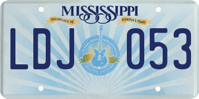 MS license plate LDJ053