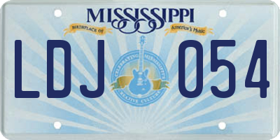 MS license plate LDJ054