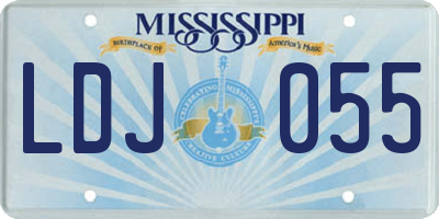 MS license plate LDJ055