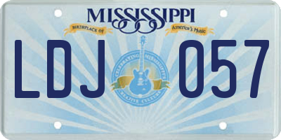 MS license plate LDJ057