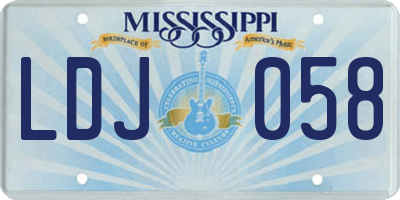 MS license plate LDJ058