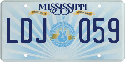 MS license plate LDJ059