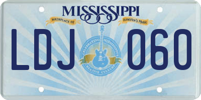 MS license plate LDJ060