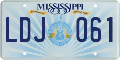 MS license plate LDJ061