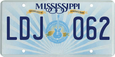 MS license plate LDJ062