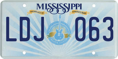MS license plate LDJ063