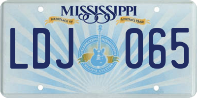 MS license plate LDJ065