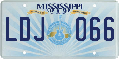 MS license plate LDJ066