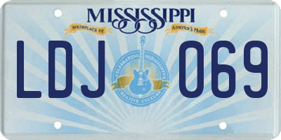 MS license plate LDJ069