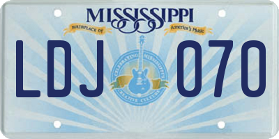 MS license plate LDJ070