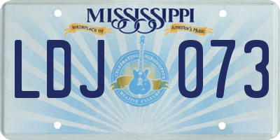 MS license plate LDJ073