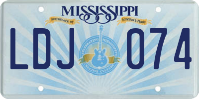 MS license plate LDJ074
