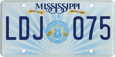 MS license plate LDJ075