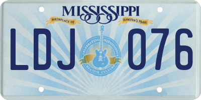 MS license plate LDJ076