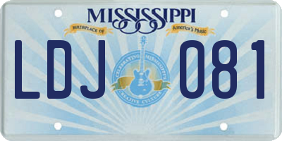 MS license plate LDJ081