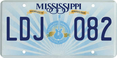 MS license plate LDJ082