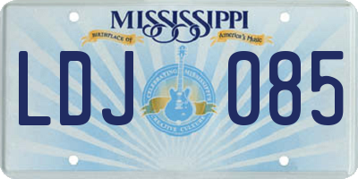 MS license plate LDJ085