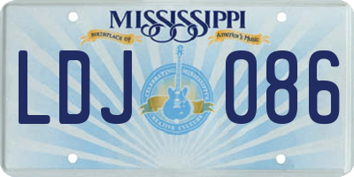 MS license plate LDJ086
